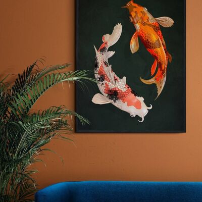 Impresión japonesa de la exposición KOI FISH No59 (A2 - 42 x 59,4 cm | 16,5 x 23,4 in)