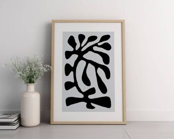 Matisse Grey Cutouts - Minimalist Wall Art Print No26 (A4 - 21,0 x 29,7 cm | 8,3 x 11,7 po) 2