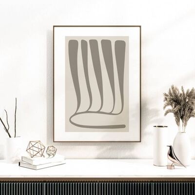 Mid Century Modern Art – Abstraktes minimalistisches Poster Nr. 27 (A4 – 21,0 x 29,7 cm | 8,3 x 11,7 Zoll)