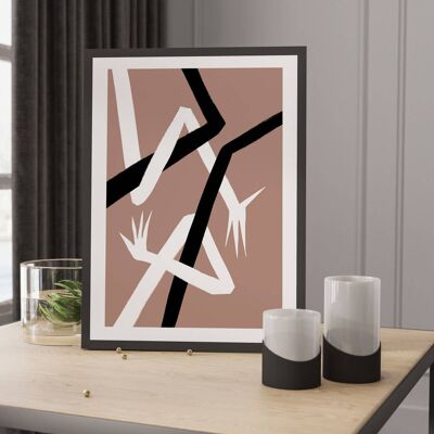 Mid Century Modern Art – Abstraktes minimalistisches Poster Nr. 54 (A4 – 21,0 x 29,7 cm | 8,3 x 11,7 Zoll)