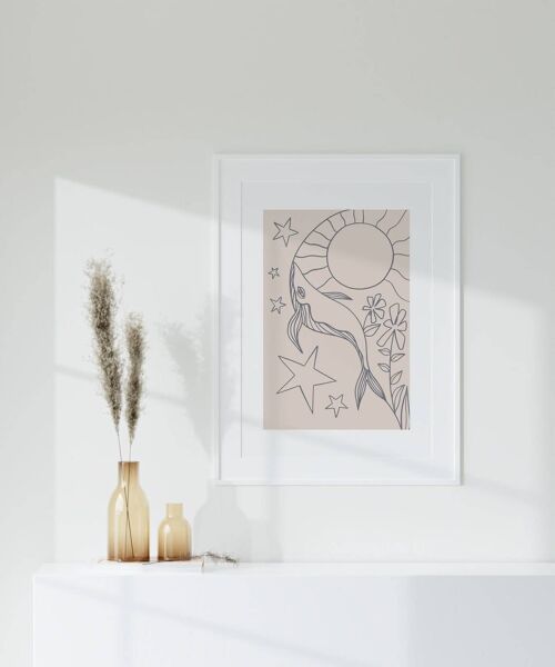 Mid Century Modern Art - Abstract Minimalist Poster No60 (A3 - 29.7 x 42.0 cm | 11.7 x 16.5 in)