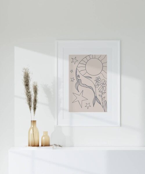 Mid Century Modern Art - Abstract Minimalist Poster No60 (A2 - 42 x 59.4 cm | 16.5 x 23.4 in)