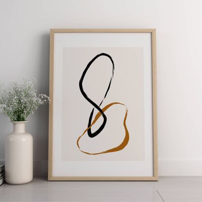 Poster minimalista moderno Line Art n. 1 (A4 - 21,0 x 29,7 cm | 8,3 x 11,7 pollici)