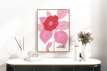 Impression d'art de fleurs sauvages roses modernes No116 (A3 - 29,7 x 42,0 cm | 11,7 x 16,5 po) 2