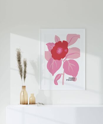 Impression d'art de fleurs sauvages roses modernes No116 (A3 - 29,7 x 42,0 cm | 11,7 x 16,5 po) 4