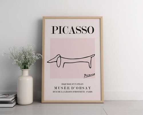 Picasso - Dog - Vintage Exhibition Wall Art Print No22 (A4 - 21.0 x 29.7 cm | 8.3 x 11.7 in)
