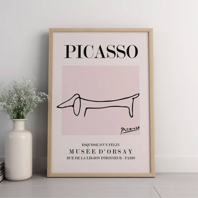 Picasso – Hund – Vintage Ausstellung Wand-Kunstdruck Nr. 22 (A4 – 21,0 x 29,7 cm | 8,3 x 11,7 Zoll)