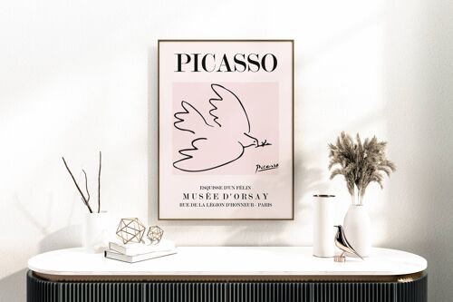 Picasso - Dove - Vintage Exhibition Wall Art Print No256 (A4 - 21.0 x 29.7 cm | 8.3 x 11.7 in)