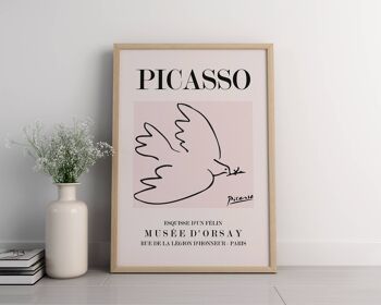 Picasso - Colombe - Impression d'art mural d'exposition vintage No256 (A4 - 21,0 x 29,7 cm | 8,3 x 11,7 po) 2