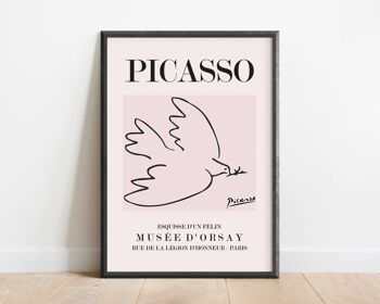 Picasso - Colombe - Impression d'art mural d'exposition vintage No256 (A4 - 21,0 x 29,7 cm | 8,3 x 11,7 po) 3