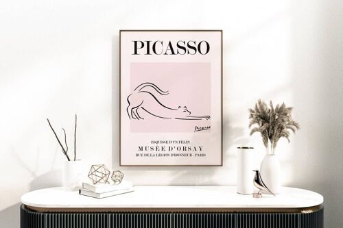 Picasso - The Cat, Mid Century Modern Wall Art No21 (A4 - 21.0 x 29.7 cm | 8.3 x 11.7 in)