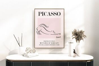 Picasso - Le chat, Art mural moderne du milieu du siècle No21 (A4 - 21,0 x 29,7 cm | 8,3 x 11,7 po) 1