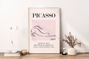 Picasso - Le chat, Art mural moderne du milieu du siècle No21 (A4 - 21,0 x 29,7 cm | 8,3 x 11,7 po) 3