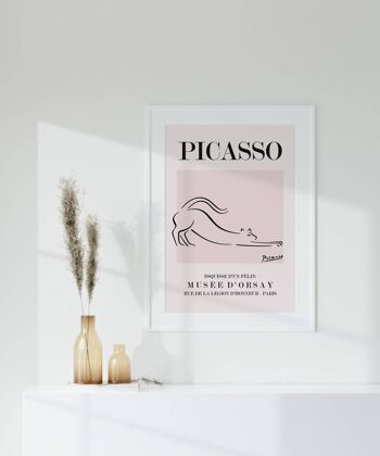 Picasso - Le chat, Art mural moderne du milieu du siècle No21 (A4 - 21,0 x 29,7 cm | 8,3 x 11,7 po) 4