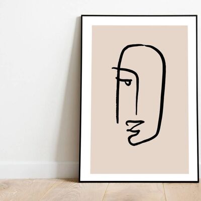 Picasso Style   - Minimalist Wall Art Print No47 (A2 - 42 x 59.4 cm | 16.5 x 23.4 in)