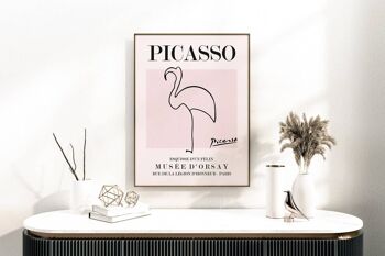 Picasso – Flamingo - Impression d'art mural minimaliste No23 (A4 - 21,0 x 29,7 cm | 8,3 x 11,7 po) 1