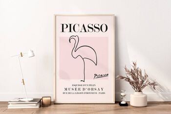 Picasso – Flamingo - Impression d'art mural minimaliste No23 (A4 - 21,0 x 29,7 cm | 8,3 x 11,7 po) 3