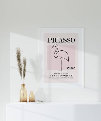 Picasso – Flamingo - Impression d'art mural minimaliste No23 (A4 - 21,0 x 29,7 cm | 8,3 x 11,7 po) 4