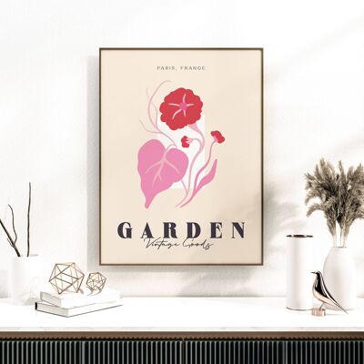 Pink & Beige Botanical Wall Art Piece No115 (A4 - 21.0 x 29.7 cm | 8.3 x 11.7 in)