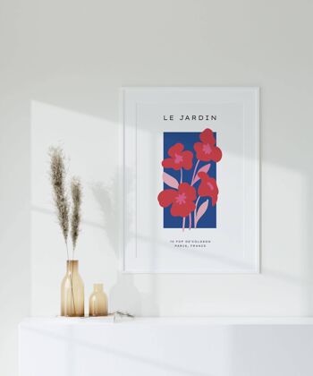 Impression d'art mural botanique rose et bleu No117 (A4 - 21,0 x 29,7 cm | 8,3 x 11,7 po) 2