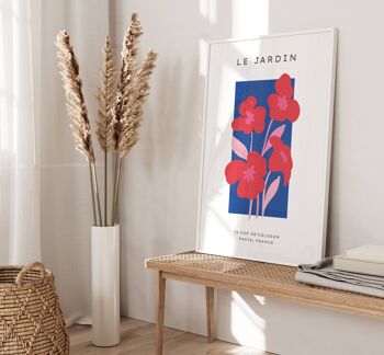 Impression d'art mural botanique rose et bleu No117 (A4 - 21,0 x 29,7 cm | 8,3 x 11,7 po) 4