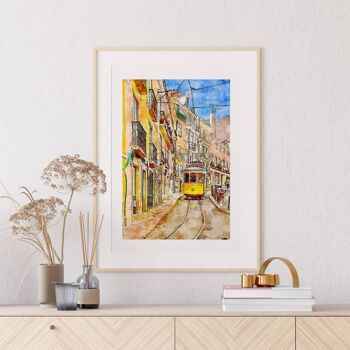 Vintage Lisbonne Portugal Art Print No57 (A4 - 21,0 x 29,7 cm | 8,3 x 11,7 po) 2