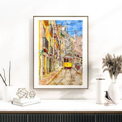 Vintage Lisboa Portugal Art Print No57 (A3 - 29,7 x 42,0 cm | 11,7 x 16,5 in)