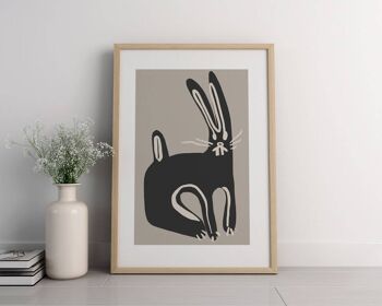 Impression de lapin vintage - Art mural moderne du milieu du siècle No73 (A4 - 21,0 x 29,7 cm | 8,3 x 11,7 po) 4