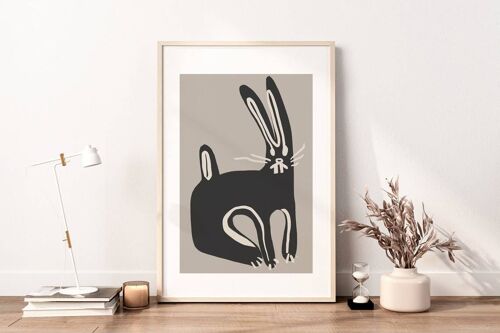 Vintage Rabbit Print - Mid Century Modern Wall Art No73 (A2 - 42 x 59.4 cm | 16.5 x 23.4 in)