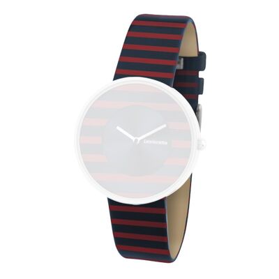 Strap Leather Cielo Stripes Red (18mm)
