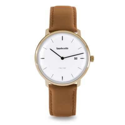 Volta 39 Leather Gold White Tan