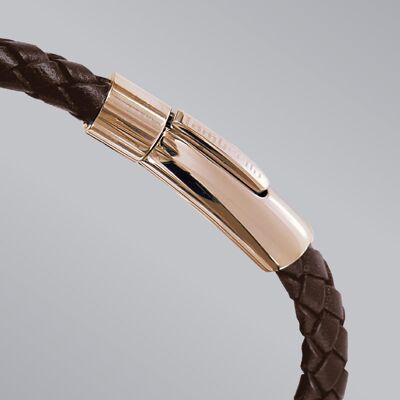 Leather Bracelet Brown/Rose Gold