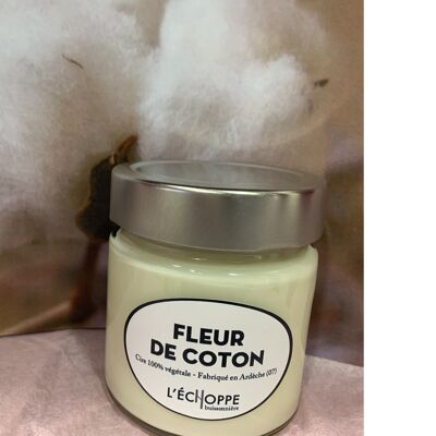 BOUGIE PARFUMEE CIRE 100 % VEGETALE SOJA. 180 G FLEUR DE COTON