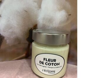 BOUGIE PARFUMEE CIRE 100 % VEGETALE SOJA. 180 G FLEUR DE COTON