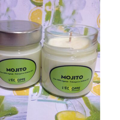 BOUGIE PARFUMEE CIRE 100 % VEGETALE SOJA.  180 G MOJITO