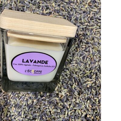 VELON CUADRADO SOJA TAPA MADERA 6X6 80 G LAVANDA