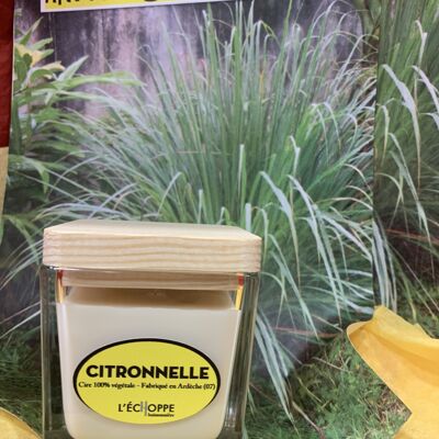 CITRONELLA SCENTED CANDLE 8X8 190 G OF 100% VEGETABLE SOYA WAX