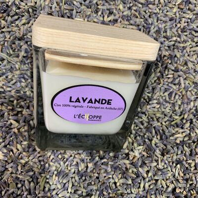 LAVENDER SCENTED CANDLE 8X8 190 G OF 100% VEGETABLE SOYA WAX