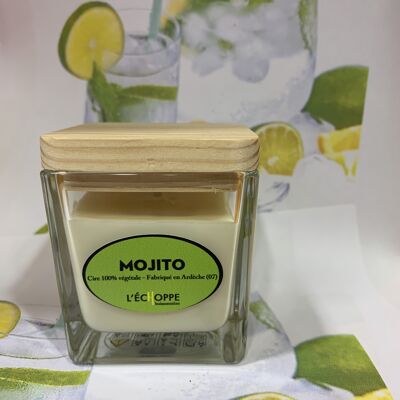 SCENTED CANDLE MOJITO 8X8 190 G OF 100% VEGETABLE SOYA WAX
