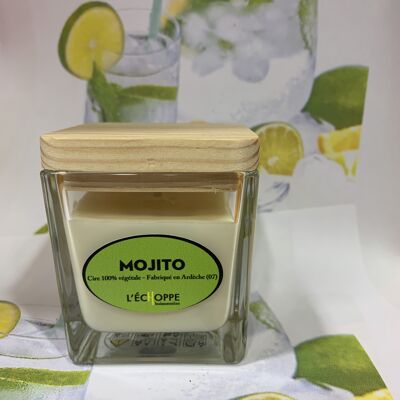 BOUGIE PARFUMEE MOJITO 8X8 190 G DE CIRE 100 % VEGETALE SOJA