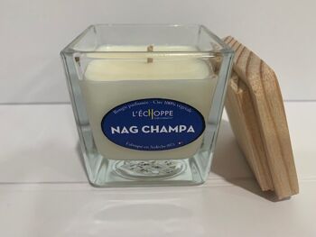 BOUGIE PARFUMEE NAG CHAMPA POT 8X8 190 G DE CIRE 100 % VEGETALE SOJA