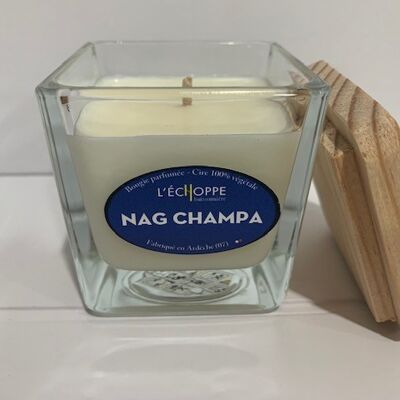 SCENTED CANDLE NAG CHAMPA POT 8X8 190 G OF 100% VEGETABLE SOYA WAX