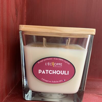 SCENTED CANDLE PATCHOULI POT 10 X 10 4 WICKS 350 G OF 100% VEGETABLE SOYA WAX