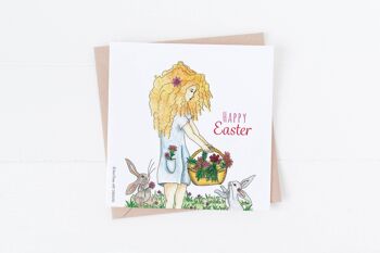 Carte de voeux de Pâques, carte de Joyeuses Pâques, jolie carte de Pâques, SKU004 1