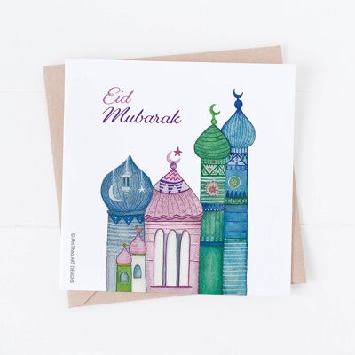 Tarjeta de felicitación Eid Mubarak, tarjeta de felicitación Happy Eid, SKU009