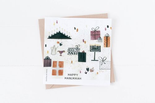Happy Hanukkah card, Happy Hanukkah, Hanukkah symbols , SKU013