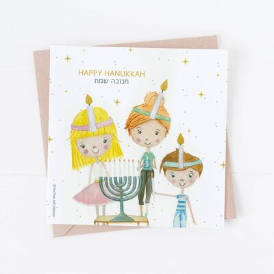 Happy Hanukkah card, Happy Hanukkah, Cute Hanukkah card, SKU014