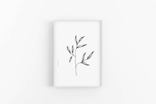 Black & white print, Monochrome Flowers wall decor , SKU037