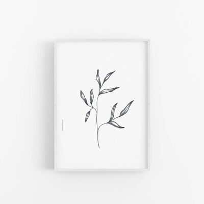 Stampa in bianco e nero, decorazione murale Fiori monocromatici, SKU037