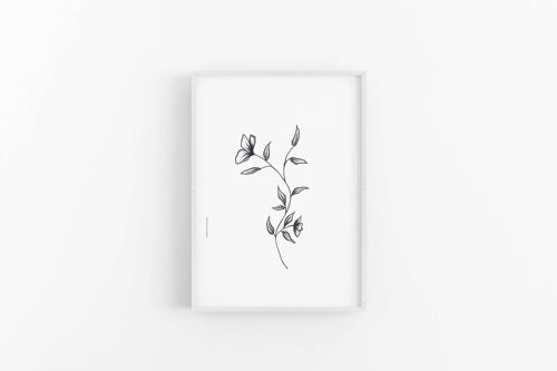 Black & white print, Monochrome Flowers , SKU041